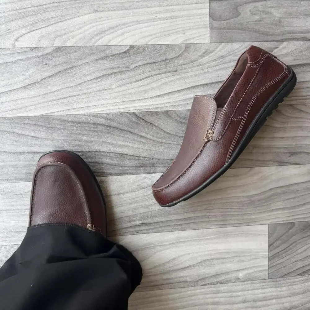 Rockport K7434 Brown Leather Slip On Loafers Men's 8.5